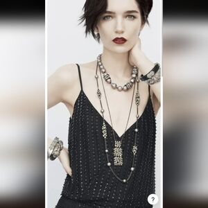 Alexis Bittar Swarovski & Pearl Gold "Miss Havisham" Long Station Necklace